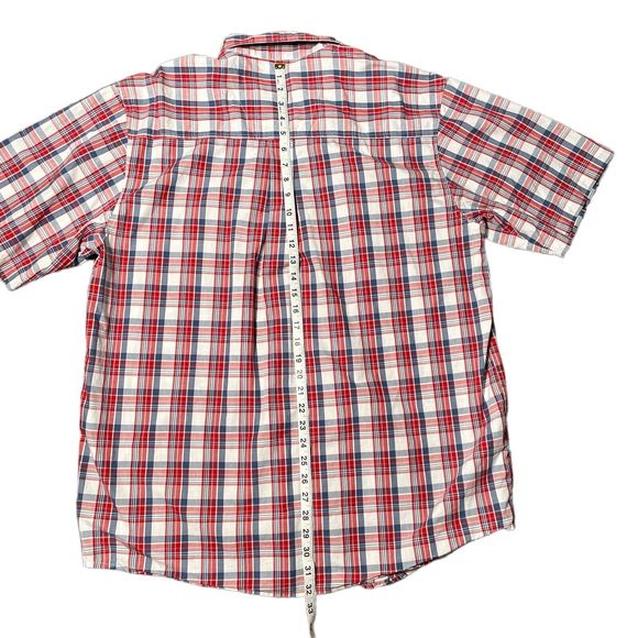 Wrangler Rugged Wear Mens Red Plaid Short Sleeve Casual Button Down Size XLT - Picture 6 of 6